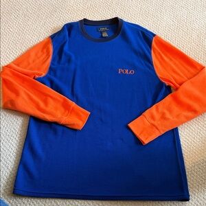 Polo by Ralph Lauren Blue Crewneck with Orange Sleeves